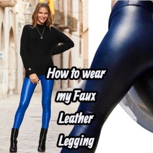 Aerie Blue Real Luxe Faux Leather Leggings